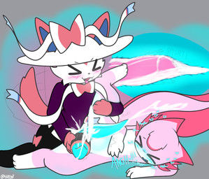2_penises 3_toes 4_fingers animal_genitalia animal_penis anthro big_tail blue_insides blue_internal blue_penis blush bodily_fluids bulge canine_genitalia canine_penis cetacean_genitalia cetacean_penis clothing cum cum_in_ass cum_inside cum_on_screen cumshot cute_fangs diphallism duo ejaculation external_gills eyes_closed fangs feet femboy femboy/femboy feral fin fingers fleshlight_position from_behind_position genital_fluids genitals gills hand_on_chest hat headgear headwear heart_symbol hemipenes holding_leg internal internal_anal long_tail looking_at_another looking_at_partner looking_pleasured lying male male/male moan multi_genitalia multi_penis multicolored_body on_back open_mouth penetrable_sex_toy penis pink_body pink_penis raised_leg ribbons screaming sex sex_toy simple_background smile steam tail tail_fin tail_motion tailwag tapering_penis teeth text toes tongue tongue_out toony unusual_insides white_body hikiwi nintendo pokemon kiwi_(hikiwi) lukeribbonz amphibian axolotl eeveelution generation_6_pokemon marine mole_salamander pokemon_(species) salamander sylveon colored digital_drawing_(artwork) digital_media_(artwork) hi_res traditional_media_(artwork)