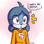 anthro blush breath clothing emanata female gradient_background inner_monologue partial_thought_bubble simple_background solo superman_logo surprised_expression sweater text text_on_clothing text_on_sweater text_on_topwear thinking topwear wide_eyed dsp2003 4chan sega sonic_the_hedgehog_(series) fan_character sage_the_sloth mammal pilosan sloth xenarthran 1:1 english_text reaction_image signature