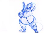 anthro belly big_belly big_breasts breasts buckteeth female gun hair holding_gun holding_object holding_ranged_weapon holding_weapon mature_female obese obese_anthro obese_female overweight overweight_anthro overweight_female ranged_weapon solo teeth weapon zero_suit dutch_(artist) metroid misty_the_mouse nintendo beth_(dutch) mammal mouse murid murine rodent 2016 digital_media_(artwork) sketch