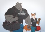 anthro biceps big_muscles biped bottomwear clothed clothing denim denim_bottomwear denim_clothing duo eyebrows fur grey_body grey_fur gym_bag hand_holding jeans larger_anthro larger_male male muscular muscular_anthro muscular_male orange_body orange_fur pants pecs simple_background size_difference smaller_anthro smaller_male tail text walking white_background juano jonathan_(juano) stephen_(juano) canid canine canis fox mammal red_fox true_fox wolf 2020 digital_drawing_(artwork) digital_media_(artwork) english_text hi_res