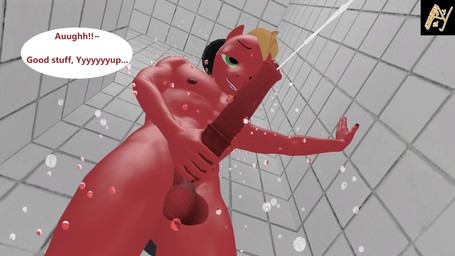 animal_genitalia animal_penis anthro anthrofied athletic athletic_anthro athletic_male balls bathing bodily_fluids cum cumshot ejaculation equine_genitalia equine_penis erection genital_fluids genitals green_eyes looking_pleasured male masturbation muscular muscular_anthro muscular_male nude penile penile_masturbation penis public public_exposure public_nudity red_body shower shower_head shower_room shower_stall showering solo text wet wet_body aldenyates friendship_is_magic hasbro my_little_pony big_macintosh_(mlp) equid equine horse mammal pony 16:9 3d_(artwork) 4k absurd_res digital_media_(artwork) english_text hi_res source_filmmaker_(artwork) widescreen