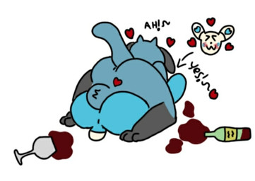 >w< alcohol anthro balls beverage big_butt blue_balls blue_body blue_skin blue_tail blush butt container cup drinking_glass drunk duo faceless_character faceless_male female fluffy_balls from_front_position genitals glass glass_container glass_cup heart_symbol male male/female mating_press rear_view sex substance_intoxication tail wine wine_bottle wine_glass cindy10405 nintendo pokemon mia_(cindy10405) zander_(cindy10405) generation_3_pokemon generation_4_pokemon pokemon_(species) riolu spinda digital_media_(artwork)