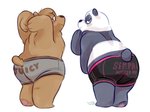2015 4:3 anthro bear big_butt blush blush_stickers boxer_briefs brown_bear brown_body brown_fur butt cartoon_network clothing duo fur giant_panda glitter_trap_boy grizzly_(we_bare_bears) grizzly_bear male mammal multicolored_body overweight overweight_anthro overweight_male panda_(we_bare_bears) pawpads signature simple_background two_tone_body underwear ursine we_bare_bears white_background