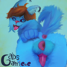animal_genitalia animal_penis anthro anus blue_body blue_fur feline_genitalia feline_penis fur genitals intersex maleherm penis presenting presenting_anus presenting_vulva shota solo vulva young young_intersex young_maleherm gabsgabriewe alex_gabriel_kwolf felid feline hybrid lynx mammal 1:1