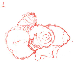 anthro beard big_breasts big_nipples bodily_fluids breast_play breasts cum cum_on_body cum_on_breasts cum_on_face cum_on_moobs cumshot duo ejaculation eyebrows facial_hair genital_fluids huge_breasts human_on_anthro hyper hyper_breasts intersex interspecies male male/male moobjob moobs nipples obese overweight overweight_male pec_grab pecjob pecs sex size_difference titfuck tora_gy bear human mammal 2d_animation animated sketch