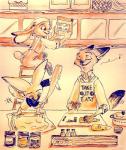 anthro female group male compmq_(artist) disney zootopia finnick_(zootopia) judy_hopps nick_wilde canid canine fennec_fox fox lagomorph leporid mammal rabbit red_fox true_fox 2016 hi_res