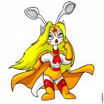 anthro blonde_hair cape claws clothing female gloves hair handwear lips solo thick_lips unknown_artist neopets aisheena aisha_(neopets) mammal neopet_(species) 1:1 hi_res official_art