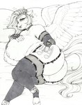 5_fingers anthro anus areola armwear barely_visible_anus bedding big_breasts big_butt blush bodily_fluids breasts butt choker clothing curvy_figure cutie_mark ear_piercing elbow_gloves eyebrows eyelashes eyeshadow feathered_wings feathers female fingerless_gloves fingers garter_belt garter_straps genital_fluids gloves hair hair_over_eye handwear heart_eyes heart_symbol hooves huge_breasts jewelry legwear lipstick long_hair looking_at_viewer lying makeup necklace nipple_dip nipples on_side piercing pillow smile solo thick_thighs thigh_highs vaginal_fluids voluptuous wide_hips wings longinius hasbro mlp_g5 my_little_pony mythology pipp_petals_(mlp) equid equine mammal mythological_creature mythological_equine pegasus 2025 absurd_res black_and_white hi_res monochrome