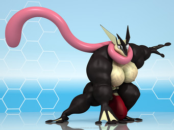 abs anthro balls biceps big_balls big_muscles bulge clothing genitals huge_balls huge_muscles humanoid_genitalia humanoid_penis hyper hyper_muscles long_tongue male muscular muscular_anthro muscular_male nipples pecs penis solo tongue tongue_out anthroanim nintendo pokemon sebastian_greninja amphibian generation_6_pokemon greninja pokemon_(species) 3d_(artwork) 4:3 digital_media_(artwork)