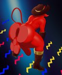 anthro anus balls big_butt boots butt clothing cowboy footwear genitals gloves handwear male mostly_nude mostly_nude_anthro mostly_nude_male penis pressed_against red_body shoes solo tail thick_thighs grape_shifter kings_of_hell gremile_'hotshot' demon imp hi_res