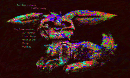 :< abstract_art abstract_background ambiguous_gender blood bodily_fluids depression feral lyrics nosebleed nosebleed_blush paws sad self-harm solo text torture jackrabbit_(artist) hare lagomorph leporid mammal rabbit 2025 english_text shaded