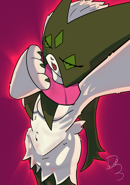 anthro breasts female fur light solo tail wide_hips diwzay3 nintendo pokemon generation_9_pokemon meowscarada pokemon_(species) hi_res