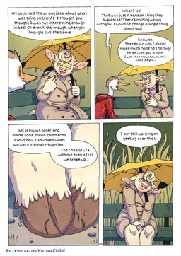 5_fingers anthro barefoot bench blush breasts clothed clothed_anthro clothed_male clothing duo feathers feet female fingers fur honesty hoodie hooves humanoid_hands interspecies male male/female on_bench page_number park park_bench plant raining sitting sitting_on_bench smile tan_body tan_fur text topwear trauma tree umbrella white_body white_feathers kantachibli clover_(kantachibli) phillip_(kantachibli) avian bird bovid bovine cattle heron mammal pelecaniform comic english_text hi_res url