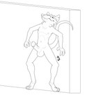 anthro male nude nude_anthro solo karurvn epic_games fortnite skillet_(fortnite) american_opossum mammal marsupial absurd_res hi_res monochrome