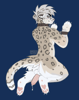 anthro anus athletic backsack balls black_collar bodily_fluids bound butt claws collar collar_only cuff_(restraint) dripping ears_down erection fluffy genital_fluids genitals glare grumpy handcuffed handcuffed_together handcuffs kneeling leaking_penis leaking_precum looking_back male metal_cuffs nude pawpads paws penis pivoted_ears precum precum_drip presenting presenting_anus presenting_hindquarters presenting_penis raised_arms rear_view restrained restraints solo ghoulbutter felid feline mammal pantherine snow_leopard alpha_channel hi_res