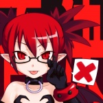 abstract_background alternative_fashion bangs black_clothing black_collar black_eyewear black_glasses black_gloves black_handwear black_topwear blep blush clothing collar collar_ring eyewear female glasses gloves goth hair handwear humanoid_pointy_ears not_furry o-ring pigtails pupils red_background red_eyes red_hair red_wristband simple_background slit_pupils solo speech_bubble studded_wristband studs tongue tongue_out topwear wristband x_symbol kurabayashi_aya disgaea nippon_ichi_software etna_(disgaea) demon humanoid 1:1 2009 icon pictographics red_theme warm_colors