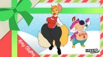 anthro christmas_clothing clothing female holidays lips male overweight solo thick_bottom_lip thewilldpink christmas jeffrey_taggart lila_becker domestic_cat felid feline felis hyena mammal hi_res