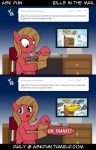 box computer computer_keyboard container desk electronics female feral furniture humor joke table text unknown_artist ask_pun hasbro my_little_pony tumblr fan_character pun_pony earth_pony equid equine horse mammal mouse murid murine pony rodent comic english_text hi_res url