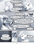 anthro anus bodily_fluids clitoris clothed clothing comic darkmirage dialogue digital_media_(artwork) english_text female fur genital_fluids genitals greeting greyscale hair hi_res lizard male monochrome nii_otter nude open_mouth pussy quetzalli_(character) reptile scalie text vaginal_fluids zaos_(anidra)