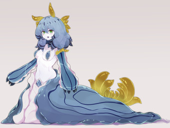 apode blue_body breasts female female_humanoid green_eyes legless multicolored_body pasties pseudo_hair solo split_form white_body yonaga animal_humanoid aquatic aquatic_humanoid gastropod gastropod_humanoid humanoid mollusk mollusk_humanoid sea_slug_humanoid slug_humanoid 2021 4:3 full-length_portrait portrait
