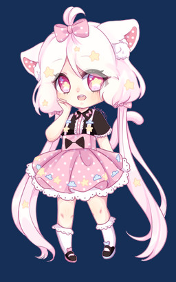 accessory bow_ribbon clothing dress female footwear hair hair_accessory hair_bow hair_ribbon hand_on_face inner_ear_fluff looking_at_viewer open_mouth ribbons shoes socks solo tail tuft yumemin animal_humanoid humanoid alpha_channel