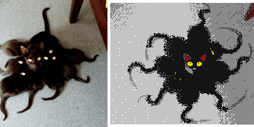 ambiguous_gender black_body black_fur black_tail comparison eldritch feral fur looking_at_viewer monotone_body monotone_fur monotone_tail red_inner_ear solo tail what what_has_science_done yellow_eyes keke_(artist) strange_cats_(keke) cathulhu strange_cat_(keke) domestic_cat felid feline felis mammal 2020 animated frame_by_frame loop photography_(artwork) reference_image