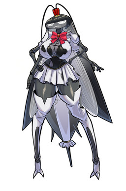 angry antennae_(anatomy) anthro big_breasts black_hair bottomwear breasts burnt_clothing cleavage clothed clothing crown female hair headgear long_hair multi_arm multi_limb ribbons sharp_teeth skirt small_waist solo teeth thick_thighs torn_clothing wide_hips mold_(pixiv6616319) versus_(manga) roya_roach animal_humanoid arthropod arthropod_humanoid blattodean cockroach cockroach_humanoid humanoid insect insect_humanoid absurd_res hi_res