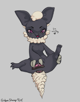 anus bodily_fluids chibi claws female genital_fluids genitals masturbation solo spread_vulva spreading text vaginal_fluids vulva gidgeesheep cotton_(gidgeesheep)