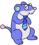 adjusting_tie anthro blue_necktie blush eyewear fur glasses grey_body grey_fur hands_on_clothing male necktie pink_nose purple_body purple_fur simple_background solo white_background thegreatmatsutzu mario_bros nintendo paper_mario mammal murid murine rat rodent