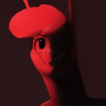 1:1 album_redraw album_reference alpaca camelid eyelashes female fluffy fluffy_hair hair hi_res hitsuji joji_(singer) long_eyelashes mammal nectar_(album) one_eye_visible paprika_paca_(tfh) red_lighting solo them's_fightin'_herds