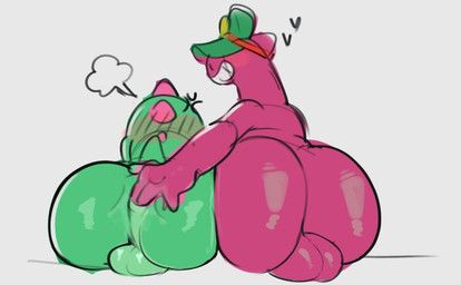 anal anal_fingering anal_penetration anthro bfad big_butt blush blush_lines bubble_butt butt butt_focus butt_grab cross-popping_vein duo fingering fingers genitals green_body green_skin hand_on_butt heart_symbol huge_butt male male/male penetration pink_body sex sitting smile toony pochiiwa brawl_stars supercell_(company) buzz_(brawl_stars) doug_(brawl_stars) canid canine dinosaur mammal prehistoric_species reptile saurischian scalie theropod tyrannosaurid tyrannosauroid tyrannosaurus tyrannosaurus_rex shaded