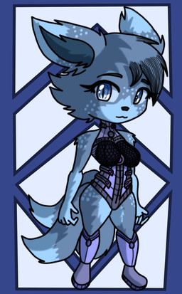 3_tails anthro blue_body blue_eyes blue_fur bodysuit boots clothing colored_sclera female footwear fur fuzzy_ears hair head_tuft markings multi_tail pupils science_fiction shoes short short_hair shortstack shortstack_female simple_background skinsuit sleeveless_clothing slim_female slit_pupils solo spots spotted_body spotted_fur tail tight_clothing tuft dragojin_(artist) sapphire_the_dragojin dragojin hi_res