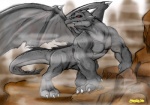 all_fours claws fangs feral grey_body grey_scales horn male membrane_(anatomy) membranous_wings muscular muscular_feral muscular_male nude red_eyes scales solo tail teeth wings timberwolfmax european_mythology mythology dragon mythological_creature mythological_scalie scalie western_dragon