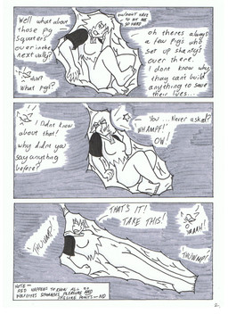 clothing female female_prey genitals shirt solo text topwear vulva ndnode human mammal 2011 comic english_text hi_res