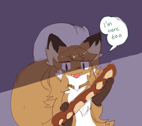 anthro bread brown_body brown_eyes brown_fur dipstick_tail female female_anthro food fur gloves_(marking) hair leg_markings markings socks_(marking) solo tail tail_markings text white_body white_fur conditional_dnp fiddleafox averi_(fiddleafox) canid canine fox mammal red_fox true_fox english_text