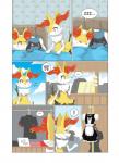 2015 ambiguous_gender anthro base_three_layout bed blue_body blue_fur braixen canid canine child clothing clothing_store comic daww discount dress ellipsis exclamation_point eyes_closed female fennekin for_sale_sign fur furniture generation_4_pokemon generation_6_pokemon group hi_res horizontal_staggering lucario mammal multiple_scenes nintendo number overlay_layer percentage pictographics pillow pokemon pokemon_(species) riolu shared_speech_bubble shirt shopping sign six_frame_image six_frame_staggered_grid sleeping sleeping_together solo sound_effects speech_bubble staggering_(layout) stick store tapering_snout three_row_layout topwear trio vowelless vowelless_sound_effect winick-lim young zzz
