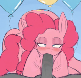 anthro big_butt blue_eyes butt cutie_mark duo fellatio female feral first_person_view genitals hair looking_at_viewer male male/female male_pov oral oral_penetration penetration penile penis pink_body pink_hair sex simple_background thick_thighs wide_hips swoomy friendship_is_magic hasbro my_little_pony mythology pinkie_pie_(mlp) earth_pony equid equine horse mammal mythological_creature mythological_equine pony