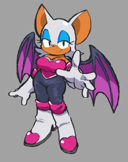 anthro armwear bat_wings big_breasts biped blue_eyelids blue_eyes boots breasts cleavage clothed clothing elbow_gloves eyelashes female footwear gloves grey_background handwear high_heeled_boots high_heels lidded_eyes looking_at_viewer membrane_(anatomy) membranous_wings one_fang orange_body pose reaching_towards_viewer shoes simple_background skinsuit smile solo standing tight_clothing wide_hips wings anarchoblues sega sonic_the_hedgehog_(series) rouge_the_bat bat mammal 2025 digital_media_(artwork) full-length_portrait portrait