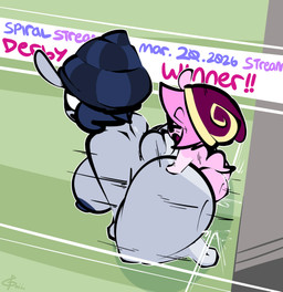 against_surface against_wall ambiguous_penetration anthro big_breasts blue_body blue_hair blue_skin breasts butt duo eyewear female glasses hair holding_butt larger_female male male/female nude outside_sex penetration pink_body pink_hair pink_skin sex shadow_face shell_hat size_difference smaller_male voyeur thefablednekos spiral_stream_derby gloomy_haven jerry_capshell gastropod mollusk snail hi_res