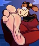 3_toes barefoot feet female foot_fetish foot_focus humanoid_feet plantigrade soles toes bcm13 disney clarabelle_cow bovid bovine cattle mammal hi_res