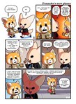 anthro bottomwear clothed clothing duo electronics female furgonomics pattern_bottomwear pattern_clothing pattern_skirt phone plaid plaid_bottomwear plaid_clothing plaid_skirt purse skirt tail tail_through_skirt text wazzaldorp aggretsuko sanrio fenneko retsuko ailurid canid canine fennec_fox fox mammal red_panda true_fox 2021 absurd_res comic english_text hi_res