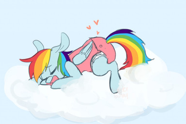 baby_bodysuit clothed clothing cloud diaper diaper_under_clothing female feral heart_symbol lying object_in_mouth onesie pacifier pacifier_in_mouth simple_background sleeping snapsuit solo wings monsterbunny friendship_is_magic hasbro my_little_pony mythology rainbow_dash_(mlp) equid equine mammal mythological_creature mythological_equine pegasus 2015 archived_source digital_drawing_(artwork) digital_media_(artwork)