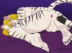 5_toes anus butt eyewear feet foot_fetish humanoid_feet male plantigrade slightly_chubby soles solo stripes toes wrinkled_feet wrinkles rosarydraws nyla_(whitekitteh) felid mammal pantherine tiger absurd_res hi_res trans_(lore) trans_woman_(lore)