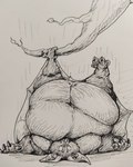 ambiguous_gender anthro belly belly_rolls big_belly big_cheeks branch chubby_cheeks claws fat_rolls feet fur hanging_from_branch hanging_upside_down membrane_(anatomy) membranous_wings motion_lines navel nude obese obese_ambiguous obese_anthro outside overweight overweight_ambiguous overweight_anthro plant prehensile_feet semi-anthro solo speed_lines toe_claws toes tree upside_down wings mayonnaisepinata bat mammal hi_res