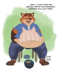 anthro belly bottomwear chair clothing dialogue furniture humanoid_hands male obese orange_body overweight overweight_male pants shirt sitting solo text topwear weight_gain 260 disney zootopia gideon_grey canid canine fox mammal red_fox true_fox 2020 absurd_res english_text hi_res