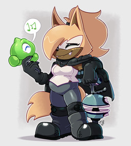 anthro boots clothing duo eyes_closed female footwear mouth_closed musical_instrument shoes speech_bubble standing wolf_ears francoisl-artblog idw_publishing sega sonic_the_hedgehog_(comics) sonic_the_hedgehog_(idw) sonic_the_hedgehog_(series) whisper_the_wolf canid canine canis mammal wolf absurd_res hi_res