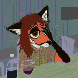 alcohol anthro beverage brown_eyes chair clothing container cup detailed_background dizzy drinking_glass drunk fur furniture glass glass_container glass_cup green_clothing green_shirt green_topwear hair male orange_body orange_fur red_hair shirt solo substance_intoxication topwear wine wine_glass demensa canid canine fox mammal red_fox true_fox 1:1 2020 digital_media_(artwork) pixel_(artwork)