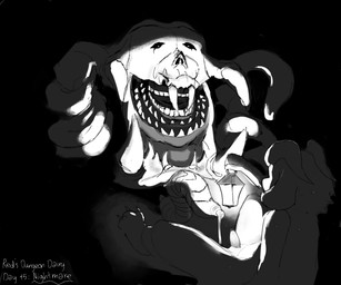 adolescent animal_genitalia animal_penis anthro bodily_fluids dripping dungeon duo erection fangs fur genital_fluids genital_slit genitals holding_object horn lamp lantern male on_ground paws penis precum precum_bubble precum_drip precum_on_penis precum_string pupils size_difference solo spread_legs spreading tapering_penis teeth tentacles white_pupils young young_anthro young_male huntings mythology red_the_explorer dragon furred_dragon furred_scalie mythological_creature mythological_scalie scalie unknown_species 6:5 absurd_res greyscale hi_res monochrome story story_in_description