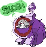 abdominal_bulge absurd_res anthro anthro_pred anthro_prey belly big_belly bodily_fluids bodily_noises bulge canid canid_demon canine canis canon_x_oc cross-popping_vein cutaway demon duo female female_prey fox fully_inside g00eygutz gorbin hellhound helluva_boss hi_res iconography imminent_digestion inside internal loona_(helluva_boss) male male/female male_pred mammal mythological_canine mythological_creature mythology onomatopoeia slosh sloshing_belly sound_effects stomach_acid struggling struggling_prey text vis_(gorbin) vore wolf