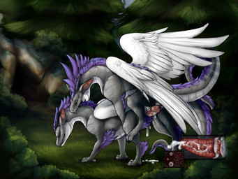 animal_genitalia animal_penis bite bodily_fluids claws cum cum_from_vagina cum_in_vagina cum_inside cum_on_vulva cum_splatter duo ejaculation erection eyes_closed feathers female feral forest fur genital_fluids genitals horn impregnation inbreeding internal male male/female multiple_ova neck_bite nude orgasm ovum penis plant selfcest sex sperm_cell square_crossover tail toe_claws tree vaginal vulva wings mirkrali mythology zephyr_(dragon) dragon mythological_creature mythological_scalie scalie 2017 4:3 absurd_res digital_media_(artwork) hi_res incest_(lore)